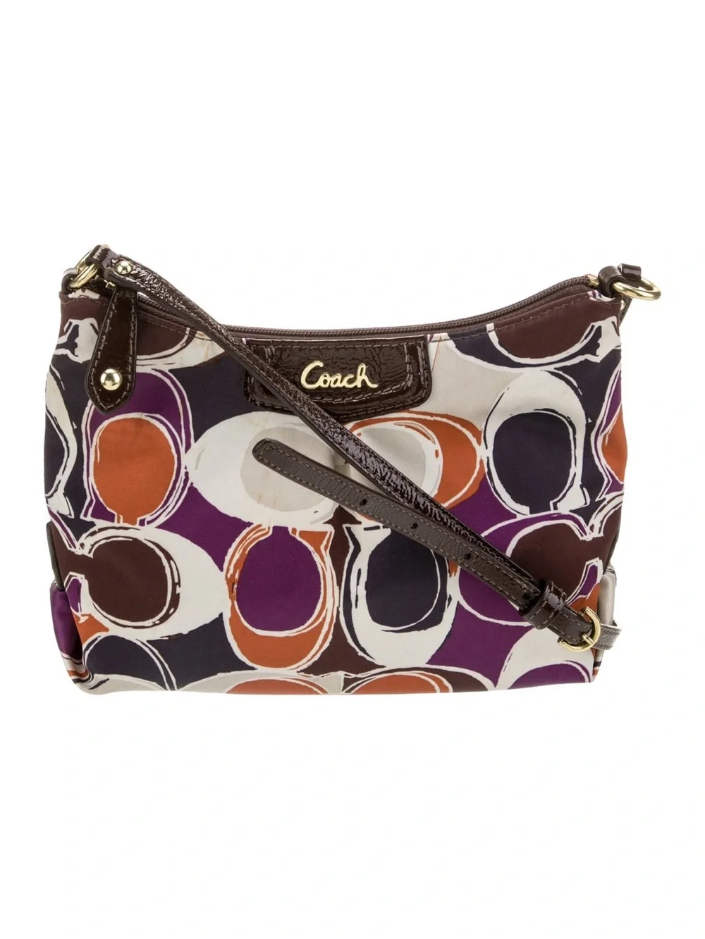 Coach 2011 Ashley Hand-Drawn Scarf Print Swingpack/Crossbody Bag F48055 NWT